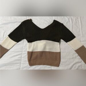 Colorblock V-Neck Sweater